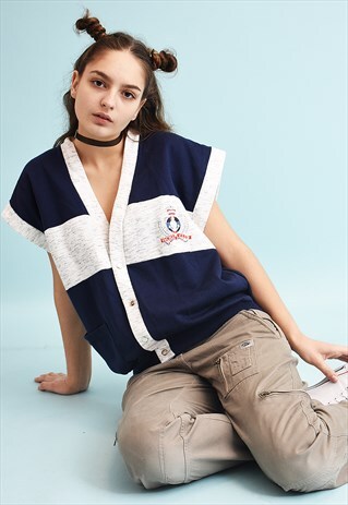 90'S RETRO NAUTICAL ATHLEISURE TOP GILET