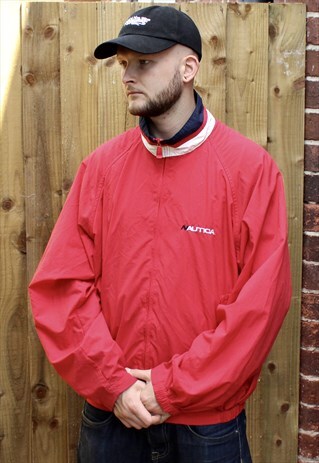VINTAGE RED NAUTICA CHALLENGE SAILING JACKET XL