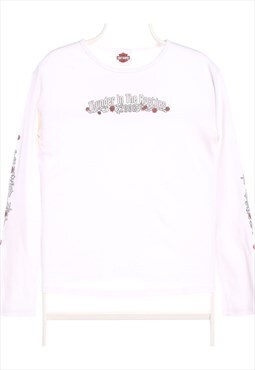 Harley Davidson Motor Cycle 90's Long Sleeve Crewneck Back P