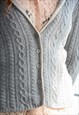 VINTAGE GREY SOFT WOOL KNITTED JACKET STYLE CARDIGAN