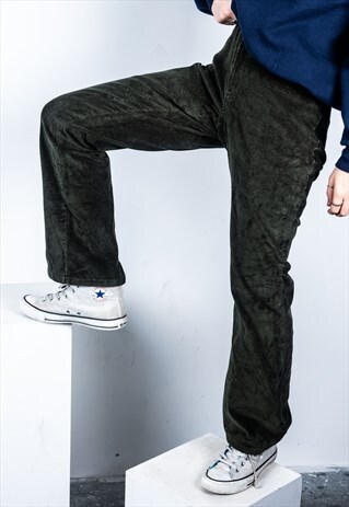 VINTAGE JEANS IN GREEN CORDUROY