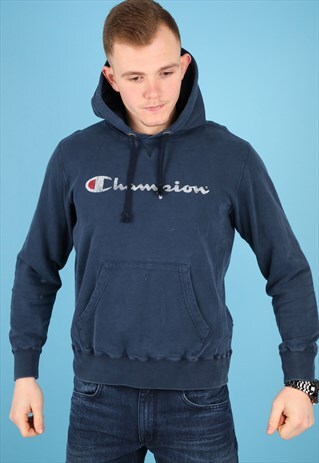 VINTAGE CHAMPION HOODIE IN NAVY NH64