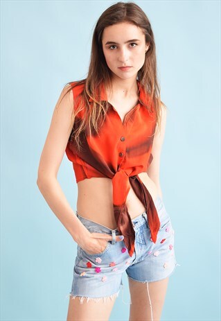 90'S RETRO TIE DYE TIED UP CROP TOP