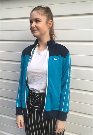 WOMENS ADIDAS JACKET LIGHT BLUE ZIPPER FESTIVAL SPORTSWEAR