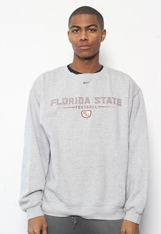 VINTAGE NIKE COLLEGE SPELLOUT SWEATSHIRT GREY