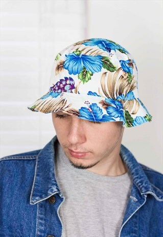 VINTAGE FLORAL BUCKET HAT 90S ONE SIZE 2.2