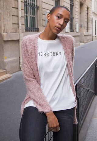 GILET EN PELUCHE - PINK POUDRE