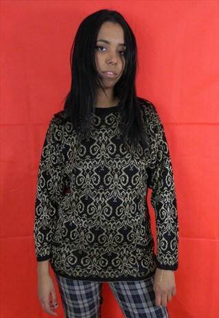 VINAGE GOLD AND BLACK JUMPER