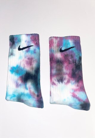 NIKE UNISEX FULL CREW TIE DYE SOCKS GALAXY