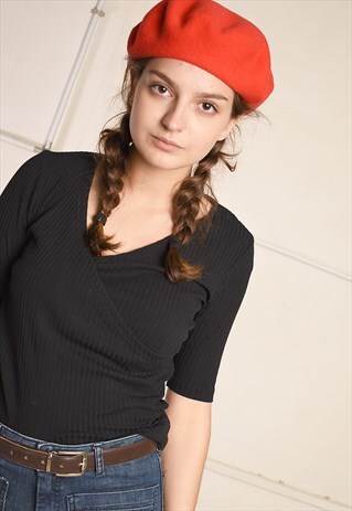 Y2K RETRO MINIMALIST WRAP-UP PARIS CHIC TOP
