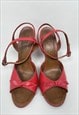 70's Vintage Ladies Red Leather Studio 52 Heeled Shoes