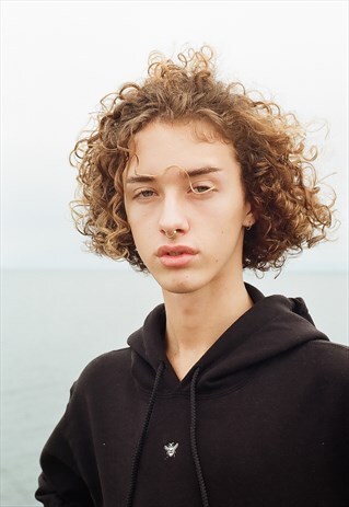 UNISEX HOODIE IN BLACK WITH MINI BEE EMBROIDERY