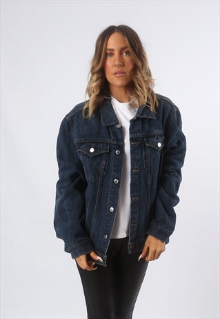 DENIM JACKET OVERSIZED FITTED VINTAGE UK 16 (F4L)