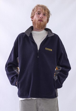 VINTAGE MENS CHAPS X RL HALF ZIP PULLOVER FLEECE JACKET