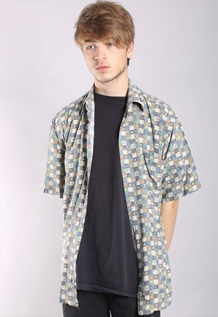 VINTAGE ABSTRACT CRAZY PATTERN SHIRT