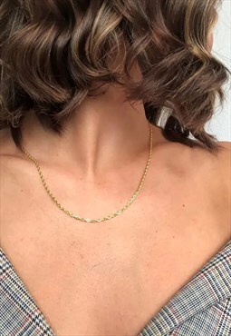 Women's 16" Essential Curb Necklace Chain - Gold