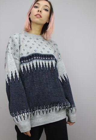 VINTAGE OVERSIZED PATTERNED JUMPER
