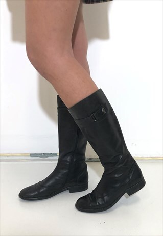 VINTAGE ARMANI BIKER BOOTS IN BLACK SIZE 6