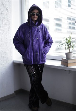 VINTAGE 80'S PURPLE PATTERNED LONG SLEEVES SKI JACKET