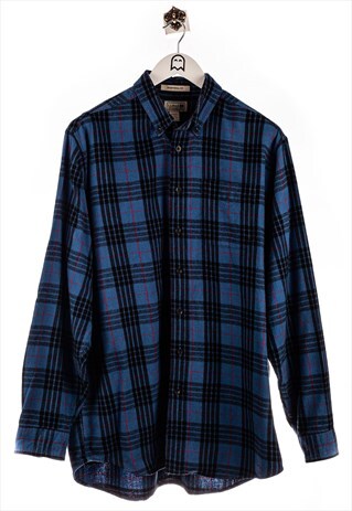 VINTAGE LL BEAN FLANNEL SHIRT LUMBERJACK LOOK BLUE / CHECK