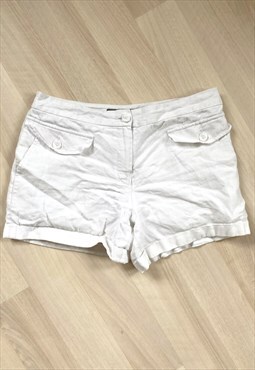 Y2K White Linen Shorts