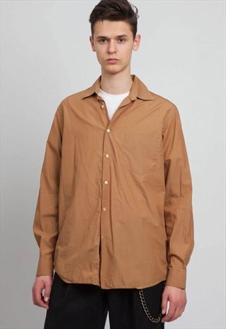 VINTAGE BROWN HUGO BOSS LONG SLEEVE SHIRT