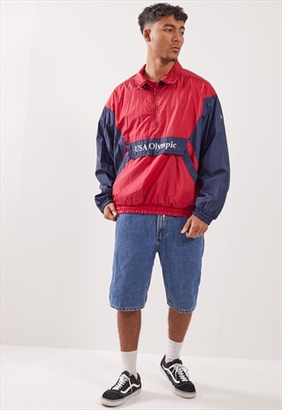 VINTAGE USA OLYMPICS 1/2 ZIP SHELL JACKET