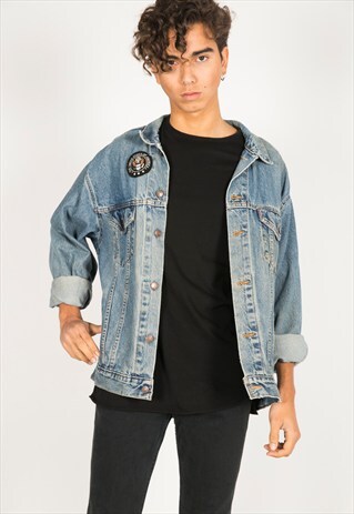 VINTAGE 80S LEVI'S PATCHED DENIM JACKET / R1039