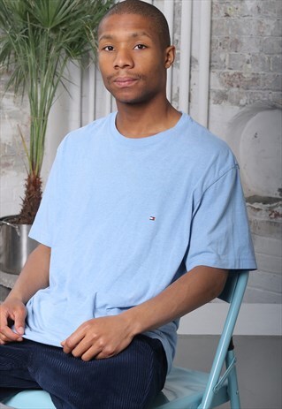 VINTAGE TOMMY HILFIGER LOGO T-SHIRT BLUE