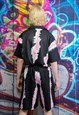 TIE-DYE SPORT SET RETRO STRIPE PATTERN SHIRT & SHORTS COMBO