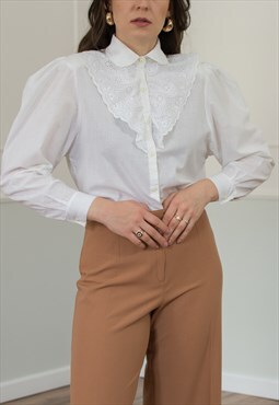Vintage white shirt in french style