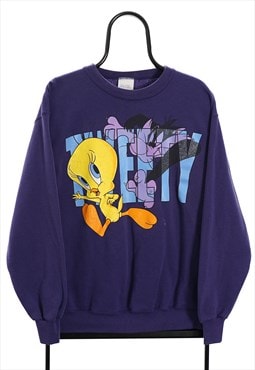 Looney Tunes Vintage Purple Tweety Sweatshirt Womens