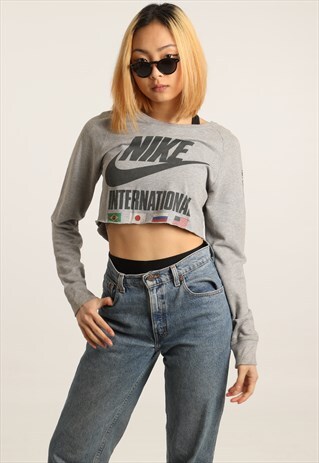 VINTAGE NIKE PRINTED CROPPED SWEATSHIRT