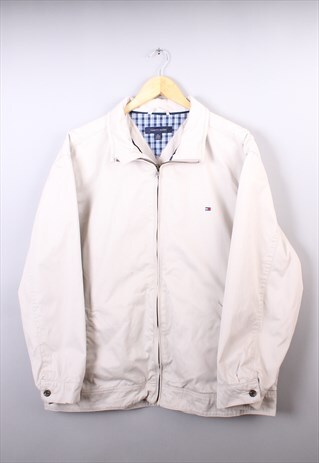 MENS VINTAGE TOMMY HILFIGER BEIGE HARRINGTON JACKET