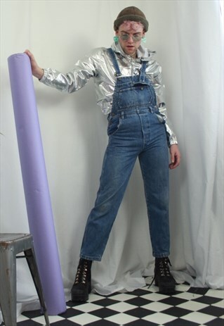 INCREDIBLE VINTAGE FRANCO USA CUTE BLUE DENIM DUNGAREES