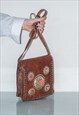 VINTAGE RETRO HIPPIE LEATHER BAG IN BROWN