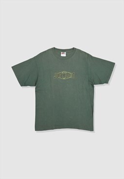 Vintage 90s Nike Spellout Logo T-Shirt in Green