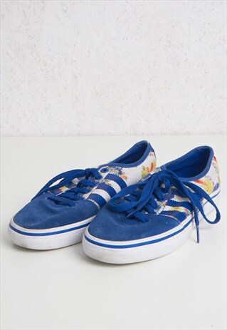 VINTAGE BLUE ADIDAS SUEDE TEXTILE TRAINERS