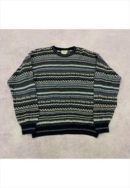 Vintage abstract knitted jumper Men's XL