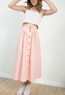 Vintage 90s Midii Skirt in Pink