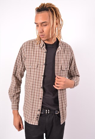 VINTAGE WRANGLER SHIRT CHECK BROWN