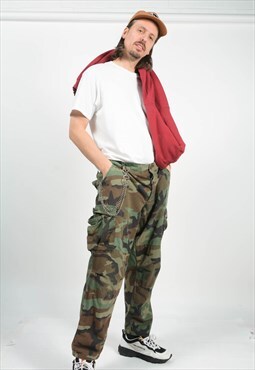 Vintage Y2K Military Camouflage Cargo Pants Green