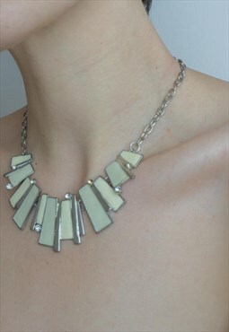 Y2K Unique chunky silver necklace
