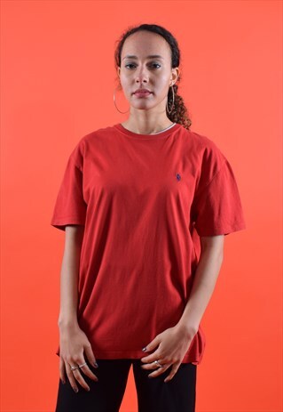 RED RALPH LAUREN POLO EMBROIDERED TEE