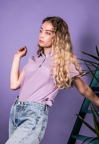 VINTAGE 1990S PURPLE TOMMY HILFIGER POLO SHIRT