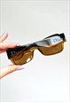 DIOR SUNGLASSES OVERSIZED SQUARE LOGO YELLOW BROWN LATINA