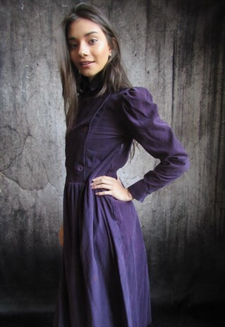 purple cord dress