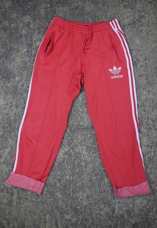 Vintage Adidas Trackie Bottoms in Red with Embroidered Log | TVC ...