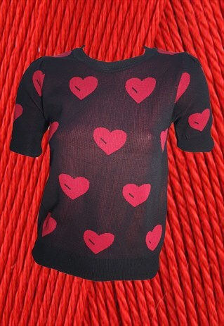 HEARTBREAKER KNIT SWEATER TEE IN BLACK