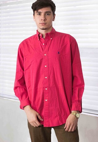 VINTAGE POLO RALPH LAUREN SHIRT LOGO 90S S 11.4